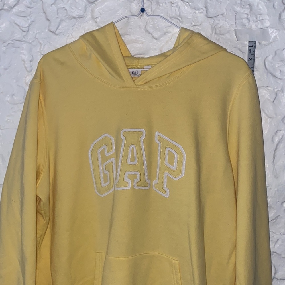 GAP Yellow Fleece Hoodie Sweatshirt - Picture 2 of 8